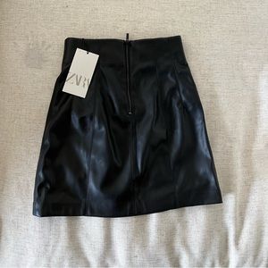 Zara faux leather mini skirt